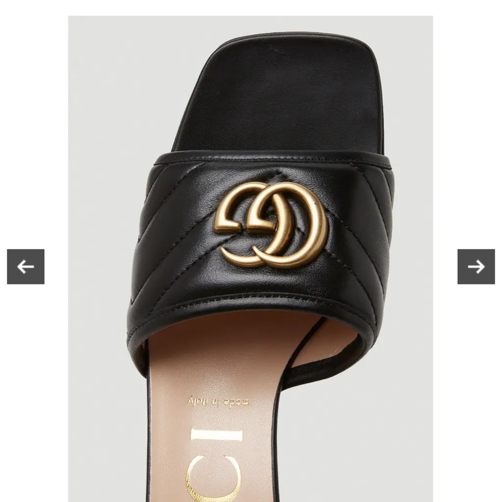 NEW GUCCI Nappa charlott sandal NERO
